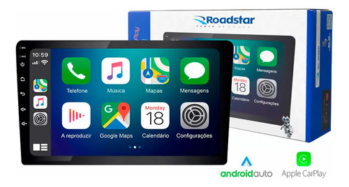 Roadstar RS-908BR 9 polegadas CarPlay e Android Auto