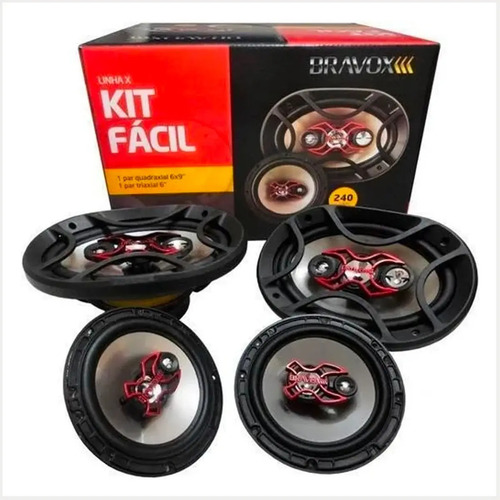 Bravox Kit Fácil 6x9" + 6" quadriaxial 240W RMS