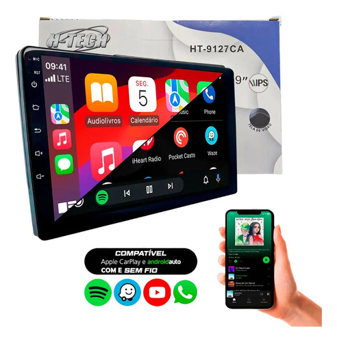 H-Tech HT-9127CA 9 polegadas IPS CarPlay