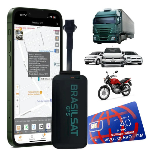 Brasilsat GPS RPG-4GF com bloqueador e chip M2M